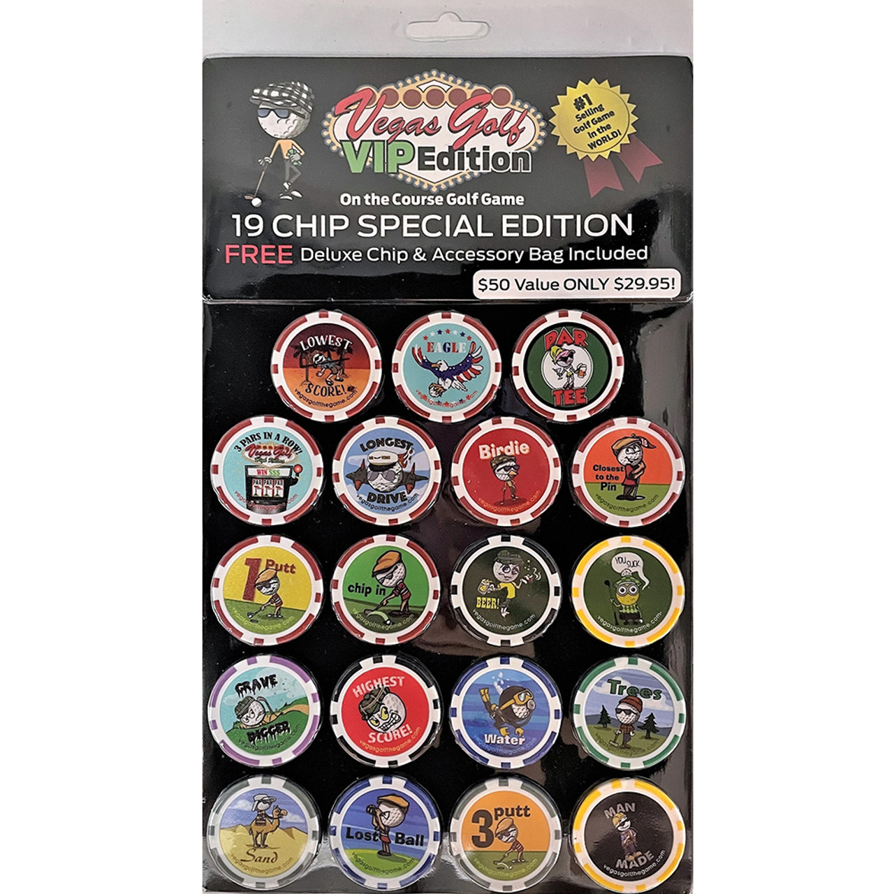 Vegas Golf 19 Chip VIP Edition Course Gambling Game w/ Free